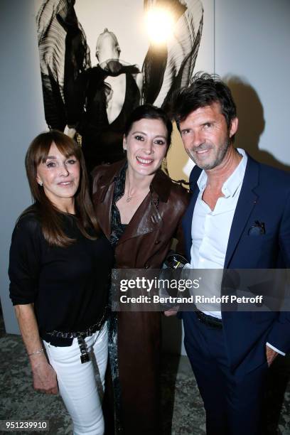 Creator of the 'Numero magazine' Babeth Djian, Choreographer Marie-Agnes Gillot and CEO of Mazarine Group Paul-Emmanuel Reiffers attend the Cocktail...