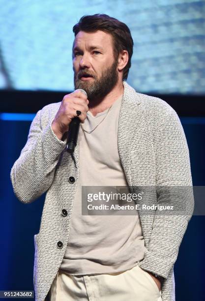 Director Joel Edgerton speaks onstage during the CinemaCon 2018- Focus Features Presentation at Caesars Palace during CinemaCon, the official...