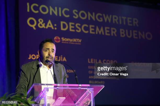 Jorge Mejia, president of Latin America, Sony ATV Music Publishing during the Iconic Songwriters Q&A conference as part of the Billboard Latin Music...