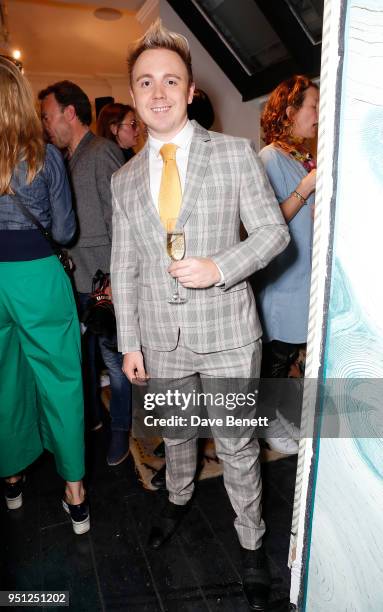 John Galea attends a private view of the Mrs & Mr Bateman art, fashion and interiors installation in Soho on April 25, 2018 in London, England.