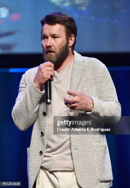 Director Joel Edgerton Hedges speaks onstage during the CinemaCon 2018- Focus Features Presentation at Caesars Palace during CinemaCon, the official...
