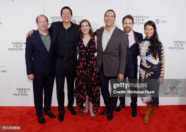 Bill Camp, Chaske Spencer, Susanna White, Michael Greyeyes and Rulan Tangen attends the Screening of "Woman Walks Ahead" - 2018 Tribeca Film Festival...