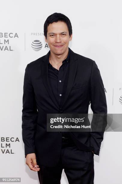 Actor Chaske Spencer attends the Screening of "Woman Walks Ahead" - 2018 Tribeca Film Festival at BMCC Tribeca PAC on April 25, 2018 in New York City.