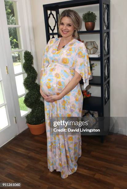 Personality Ali Fedotowsky poses at Hallmark's "Home & Family" at Universal Studios Hollywood on April 25, 2018 in Universal City, California.