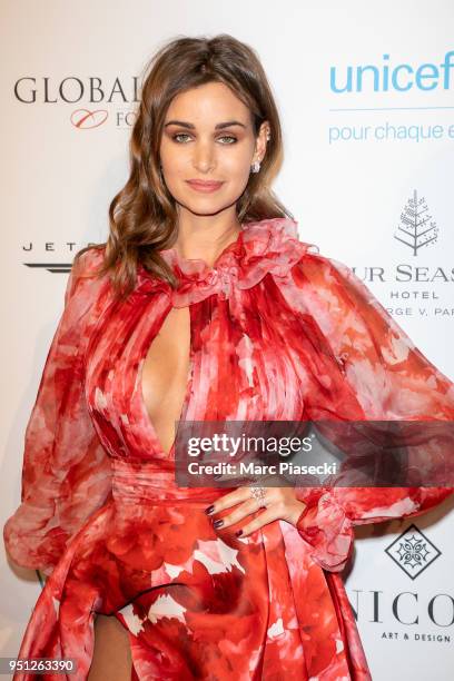 Actress Elisa Bachir Bey attends the Global Gift Gala at Four Seasons Hotel George V on April 25, 2018 in Paris, France.