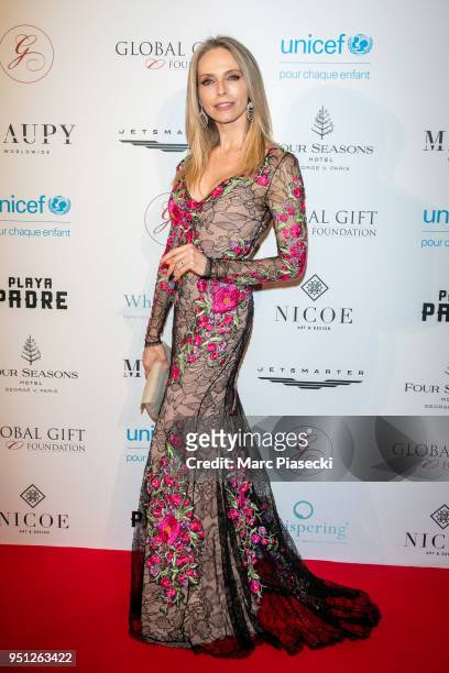 Actress Tonya Kinzinger attends the Global Gift Gala at Four Seasons Hotel George V on April 25, 2018 in Paris, France.