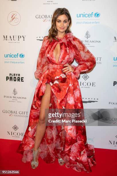 Actress Elisa Bachir Bey attends the Global Gift Gala at Four Seasons Hotel George V on April 25, 2018 in Paris, France.