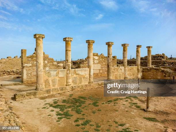 ancient ruins in paphos cyprus - cypriot culture stock pictures, royalty-free photos & images