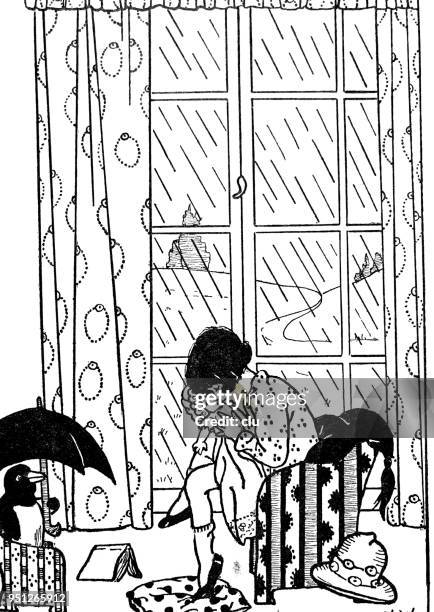 Room Raining Outside Cartoon Kids Playing Rain Cartoon Photos and Premium High Res Pictures - Getty ...
