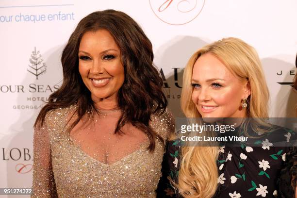 Vanessa Williams and Emma Bunton attend "Global Gift Gala Paris 2018 at Four Seasons Hotel George V on April 25, 2018 in Paris, France.