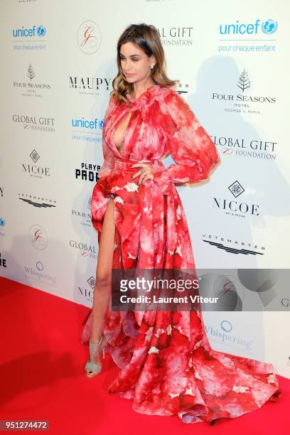 Elisa Bachir-Bey attends "Global Gift Gala Paris 2018 at Four Seasons Hotel George V on April 25, 2018 in Paris, France.