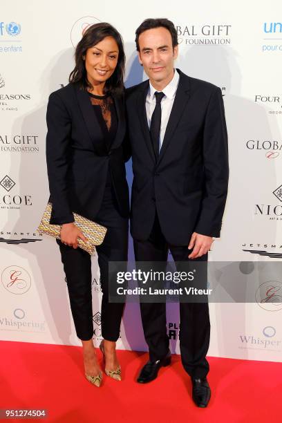 Anthony Delon and guest attend "Global Gift Gala Paris 2018 at Four Seasons Hotel George V on April 25, 2018 in Paris, France.