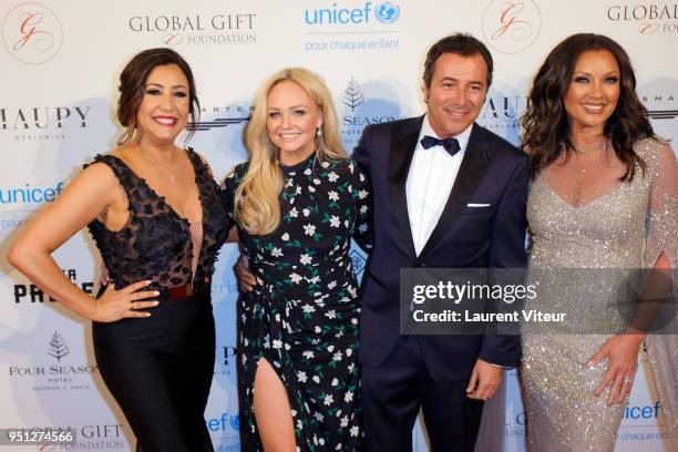 Maria Bravo, Emma Bunton, Bernard Montiel and Vanessa Willams attend "Global Gift Gala Paris 2018 at Four Seasons Hotel George V on April 25, 2018 in...