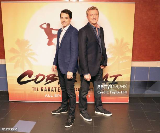 Ralph Macchio and William Zabka surprise fans at a special screening of YouTube Red Original Series "Cobra Kai" on April 25, 2018 in New York City.