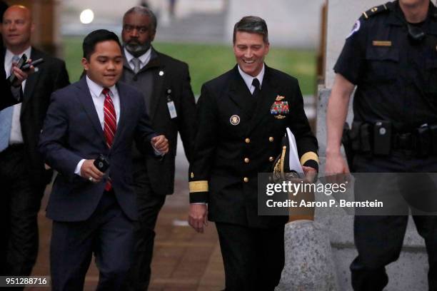 Veterans Affairs Secretary Nominee Dr. Ronny Jackson departs the U.S. Capitol April 25, 2018 in Washington, DC. Jackson faces a tough confirmation...