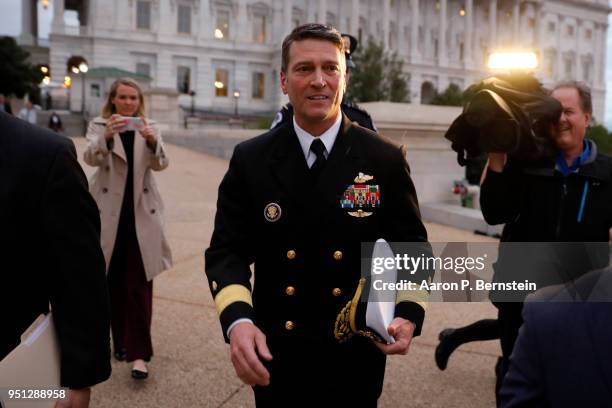 Veterans Affairs Secretary Nominee Dr. Ronny Jackson departs the U.S. Capitol April 25, 2018 in Washington, DC. Jackson faces a tough confirmation...