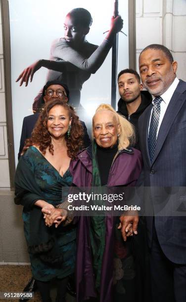 Debbie Allen, Vivian Ayers, Norman Nixon Jr. And Norm Nixon attend the Broadway Opening Night of 'Saint Joan' at the Samuel J. Friedman Theatre on...