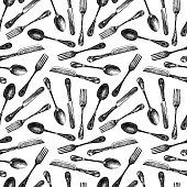 Seamless background of the flatware