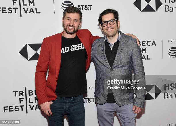 Chris Perkel and Arbi Pedrossian attend the screening of "Phenoms: Goalkeepers" during the 2018 Tribeca Film Festival at SVA Theatre on April 25,...