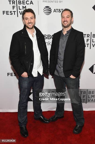 Michael Zimbalist and Jeff Zimbalist attend the screening of "Phenoms: Goalkeepers" during the 2018 Tribeca Film Festival at SVA Theatre on April 25,...