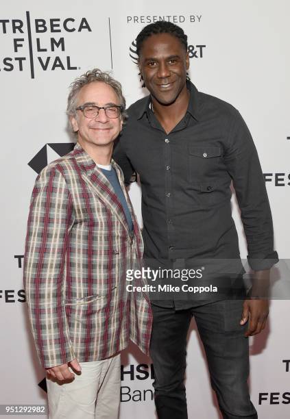 David Worthen Brooks and Mario Melchiot attend the screening of "Phenoms: Goalkeepers" during the 2018 Tribeca Film Festival at SVA Theatre on April...