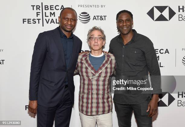 Patrick Vieira, David Worthen Brooks and Mario Melchiot attend the screening of "Phenoms: Goalkeepers" during the 2018 Tribeca Film Festival at SVA...