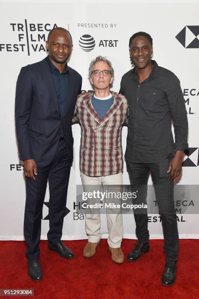 Patrick Vieira, David Worthen Brooks and Mario Melchiot attend the screening of "Phenoms: Goalkeepers" during the 2018 Tribeca Film Festival at SVA...