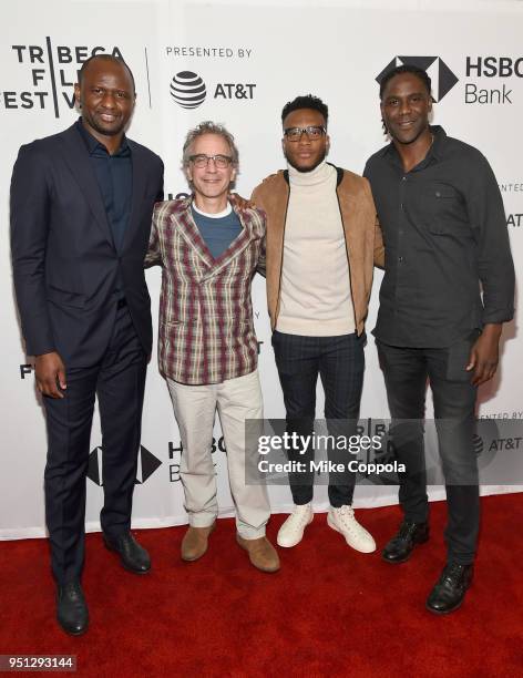 Patrick Vieira, David Worthen Brooks, Rodney Wallace and Mario Melchiot attend the screening of "Phenoms: Goalkeepers" during the 2018 Tribeca Film...