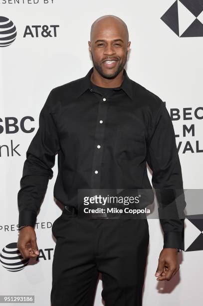 Tyrese Foreman attends the screening of "Phenoms: Goalkeepers" during the 2018 Tribeca Film Festival at SVA Theatre on April 25, 2018 in New York...