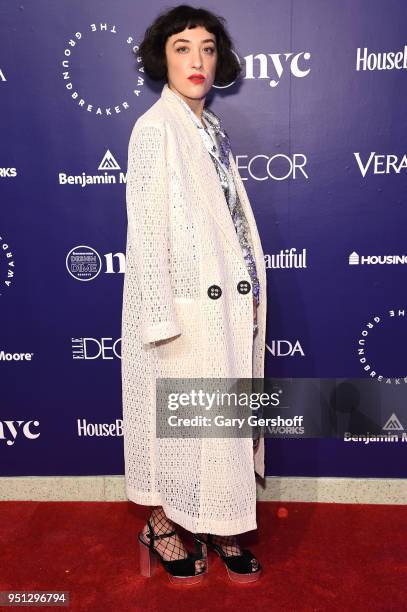 Board Member actress Mia Moretti attends the Housing Works' Groundbreaker Awards at Metropolitan Pavilion on April 25, 2018 in New York City.