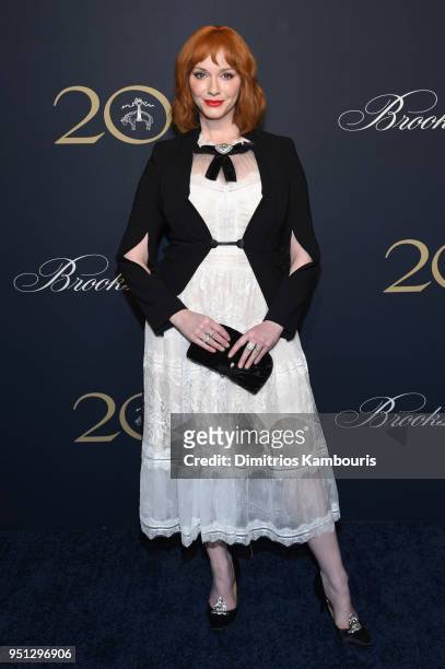 Christina Hendricks attends the Brooks Brothers Bicentennial Celebration at Jazz At Lincoln Center on April 25, 2018 in New York City.