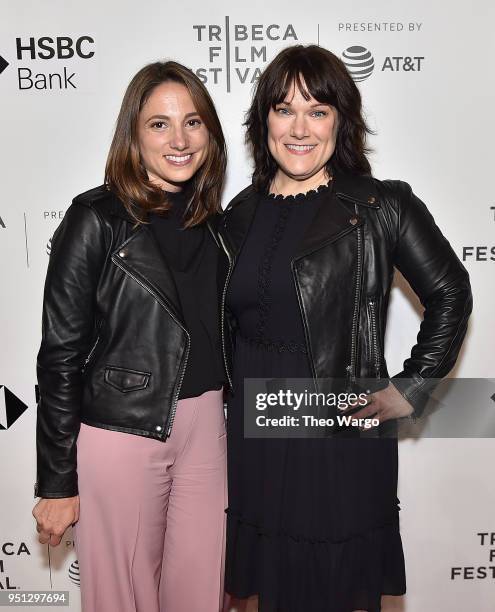 Michelle Chidoni and Kim Culmone attend "Tiny Shoulders: Rethinking Barbie" - 2018 Tribeca Film Festival at Spring Studios on April 25, 2018 in New...