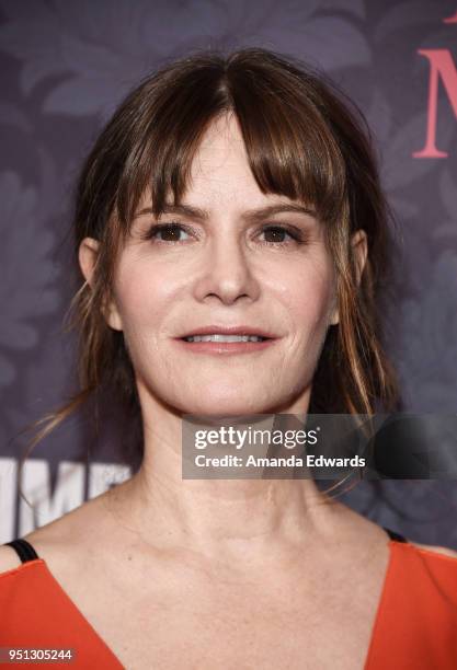 Actress Jennifer Jason Leigh arrives at the premiere of Showtime's "Patrick Melrose" at the Linwood Dunn Theater on April 25, 2018 in Los Angeles,...