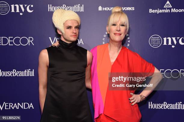 Performers Nath Ann Carrera and Mx. Justin Vivian Bond attend the Housing Works' Groundbreaker Awards at Metropolitan Pavilion on April 25, 2018 in...