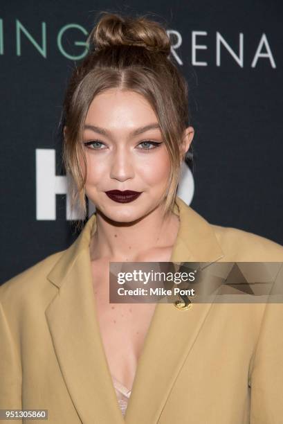Gigi Hadid attends the "Being Serena" New York Premiere at Time Warner Center on April 25, 2018 in New York City.