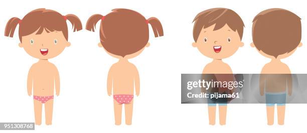 kinder zeigen teile des körpers - hand in hair stock-grafiken, -clipart, -cartoons und -symbole