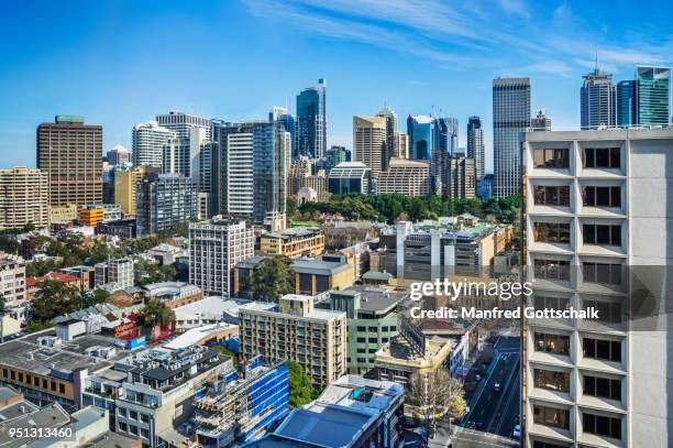 aerial view of darlinghurst sydney - sydney cbd aerial view stock pictures, royalty-free photos & images