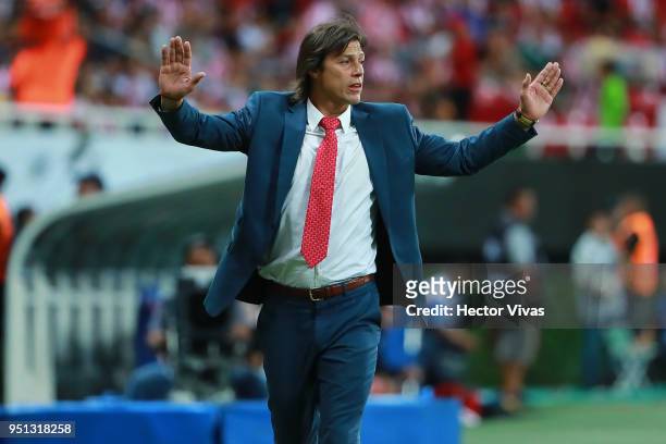 Matias Almeyda, Head Coach of Chivas gestures during the second leg match of the final between Chivas and Toronto FC as part of CONCACAF Champions...