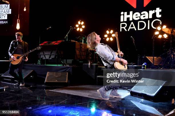 Keith Urban performs on stage at the iHeartCountry Album Release Party with Keith Urban at iHeartRadio Theater on April 25, 2018 in Burbank,...