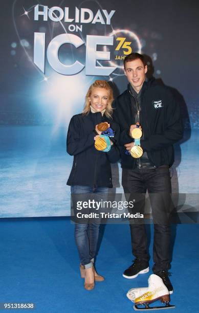 Aljona Savchenko and Bruno Massot during the Holiday On Ice photo call on April 25, 2018 in Hamburg, Germany.