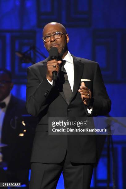 Courtney B. Vance speaks onstage during the Brooks Brothers Bicentennial Celebration at Jazz At Lincoln Center on April 25, 2018 in New York City.