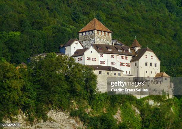 the castle in vaduz, capital of liechtenstein - vaduz castle stock-fotos und bilder