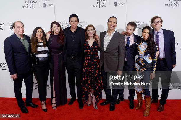 Bill Camp, Chaske Spencer, Erika Olde, Susanna White, Michael Greyeyes and Rulan Tangen attends the Screening of "Woman Walks Ahead" - 2018 Tribeca...