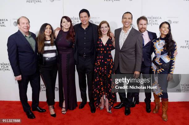 Bill Camp, Chaske Spencer, Erika Olde, Susanna White, Michael Greyeyes and Rulan Tangen attends the Screening of "Woman Walks Ahead" - 2018 Tribeca...