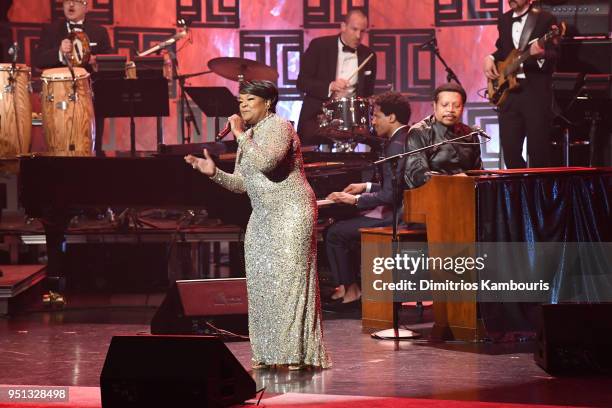 Shirley Caesar performs onstage during the Brooks Brothers Bicentennial Celebration at Jazz At Lincoln Center on April 25, 2018 in New York City.