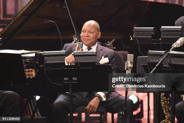 Wynton Marsalis performs onstage during the Brooks Brothers Bicentennial Celebration at Jazz At Lincoln Center on April 25, 2018 in New York City.