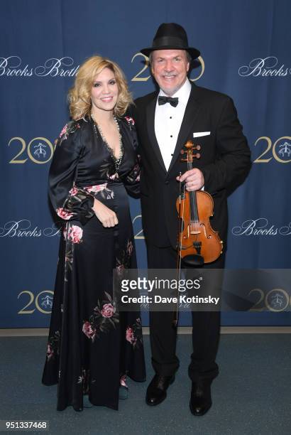 Alison Krauss and Mark O'Connor attend the Brooks Brothers Bicentennial Celebration at Jazz At Lincoln Center on April 25, 2018 in New York City.