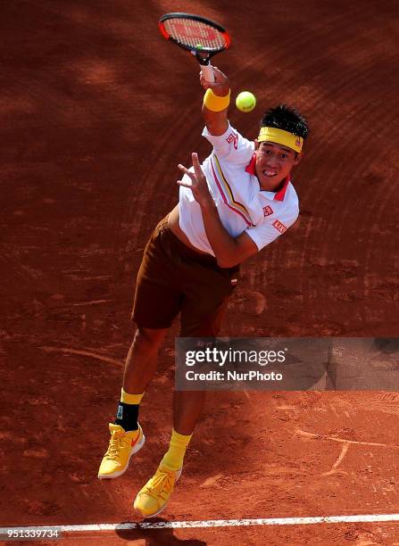 Kei Nishikori against Guillermo Garcia Lopez during the Barcelona Open Banc Sabadell, on 25th April 2018 in Barcelona, Spain. --