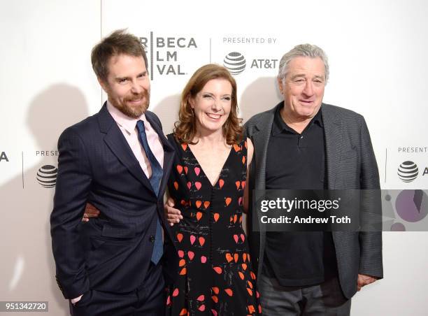 Sam Rockwell, Director Susanna White and Robert De Niro attend the DIRECTTV Premiere Of "Women Walks Ahead" At 2018 Tribeca Film Festival on April...
