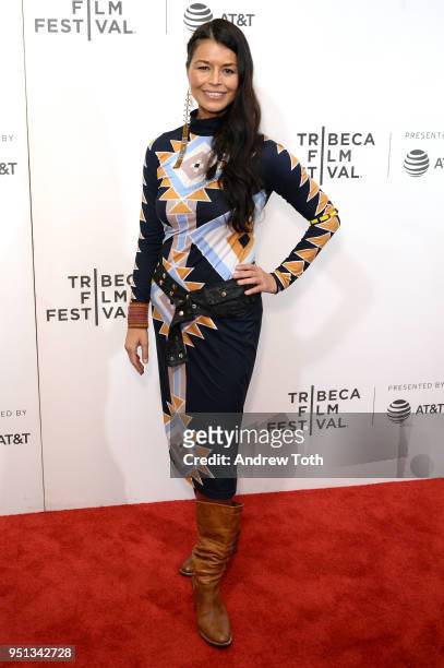 Actor Rulan Tangen attends the DIRECTTV Premiere Of "Women Walks Ahead" At 2018 Tribeca Film Festival on April 25, 2018 in New York City.